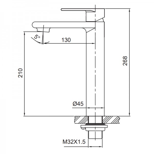Змішувач для умивальника високий Koer KI-11015-02 KR4782