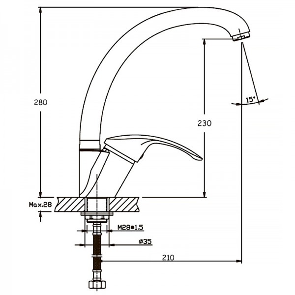 Змішувач для кухні Haiba Fabio 777 HB0107