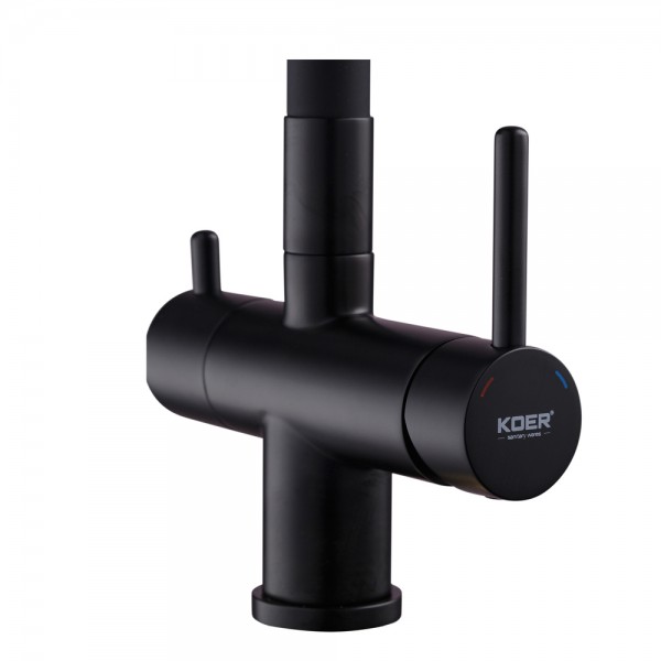 Кухонный смеситель с силиком. изливом и исх. для питьевой воды KOER KB-72002-05 (KR3384)