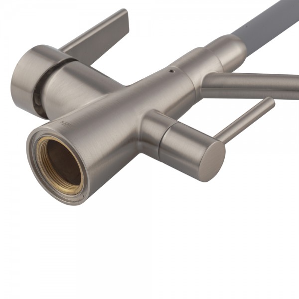 Кухонний змішувач з силік. виливом і вих. для питної води KOER KB-72003-02 (KR3374)