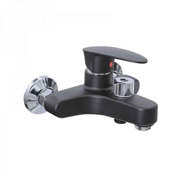 Смеситель для ванны Plamix CEZAR-009 EURO SET Matte black, со шлангом, лейкой и кронштейном (PM0693