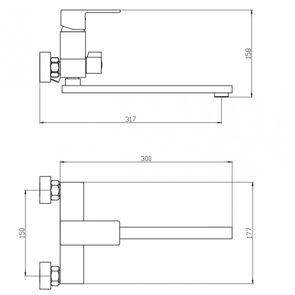 Змішувач для ванни Mixxus Trinity 006 MI6273