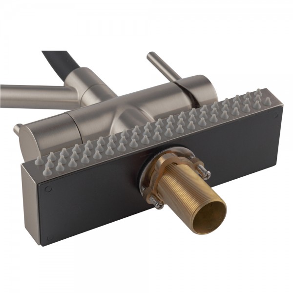 Змішувач для кухні Koer KB-74027-02 з функцією "водоспад" та чорним силіконовим виливом (KR5201)