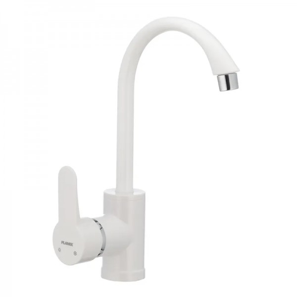 Смеситель для кухни Plamix Leon-011 белый (без подводки) (PM0009)