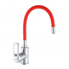 Змішувач для кухні з гнучким виливом Zerix SAR 181 червоний ZX2672