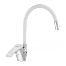 Смеситель для кухни с гибким изливом Zerix YUB 279 белый ZX1581