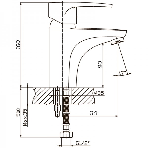 Змішувач для умивальника Haiba Ceba 001 HB0025