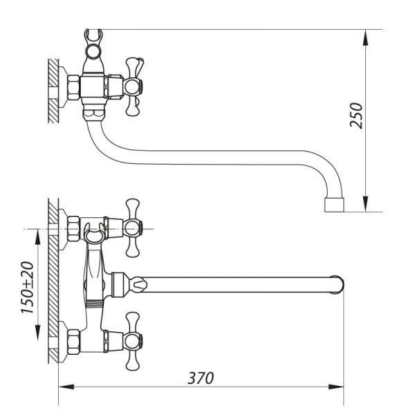 Змішувач для ванни Zerix D3Q 722 ZX0006