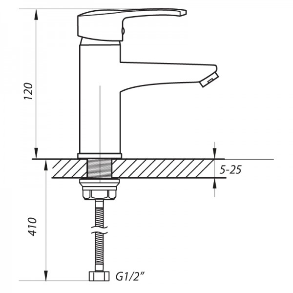 Змішувач для умивальника Zerix PUD1 045 ZX0203