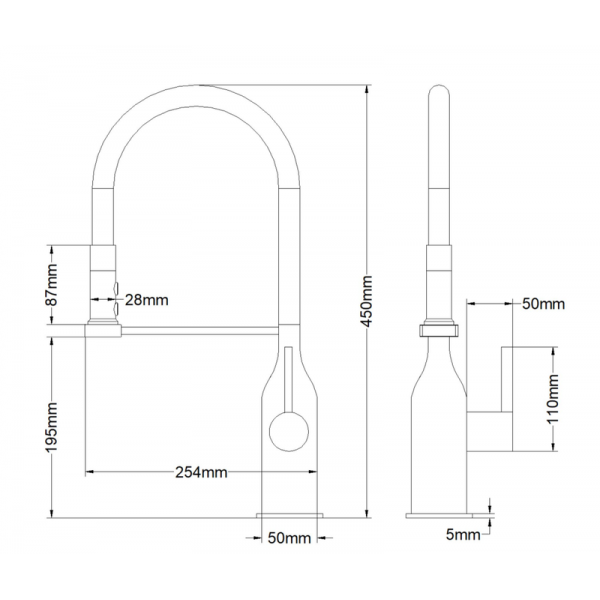 Смеситель для кухни с гибким изливом Mixxus Premium Summer 017 графит MI6962