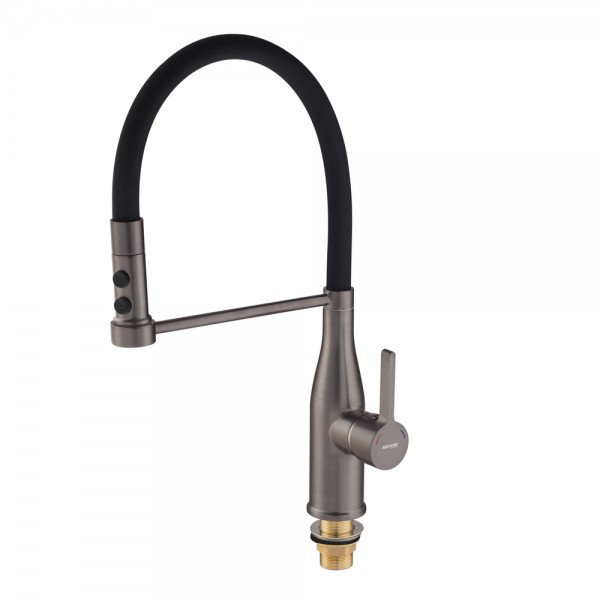 Смеситель для кухни с гибким изливом Mixxus Premium Summer 017 графит MI6962