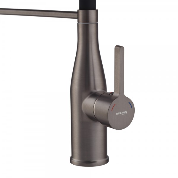 Смеситель для кухни с гибким изливом Mixxus Premium Summer 017 графит MI6962