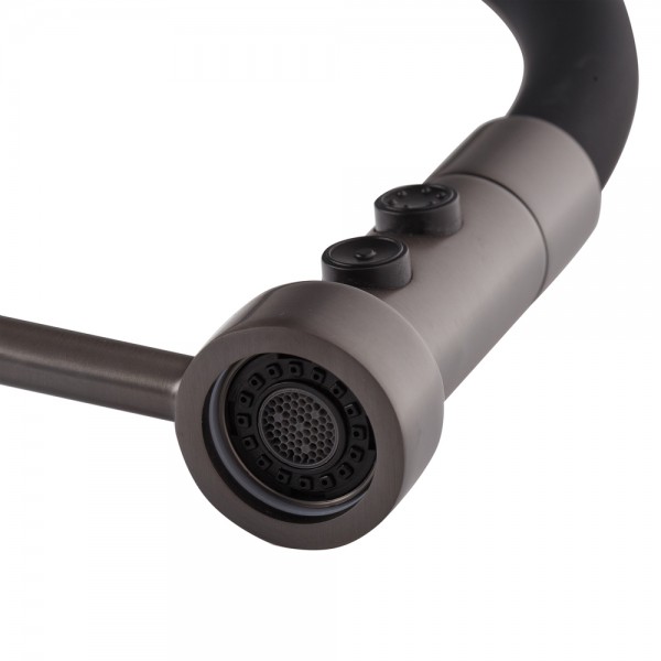 Смеситель для кухни с гибким изливом Mixxus Premium Summer 017 графит MI6962