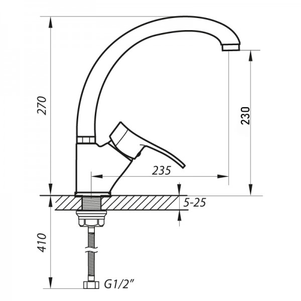 Смеситель для кухни Zerix DYU 135 ZX0023