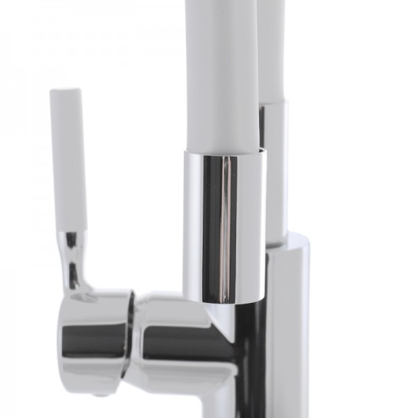 Смеситель для кухни с силиконовым изливом Mixxus Premium RIO 011 Белый (MI5814)