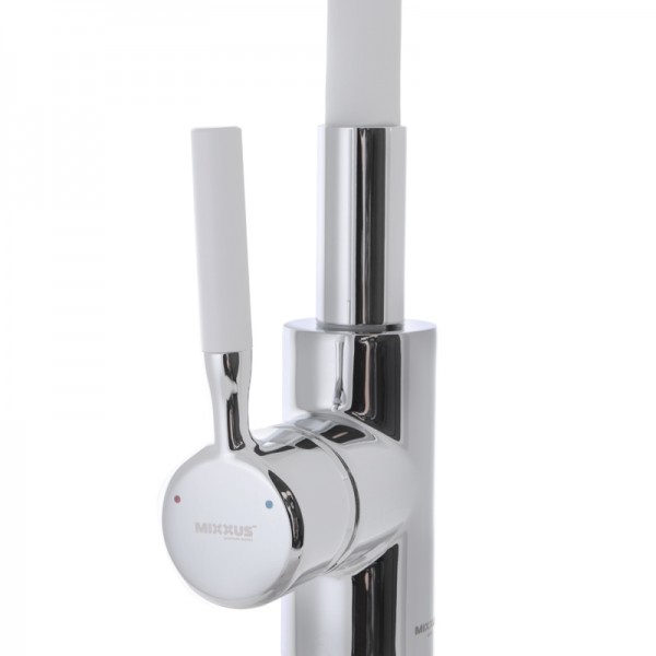 Смеситель для кухни с силиконовым изливом Mixxus Premium RIO 011 Белый (MI5814)