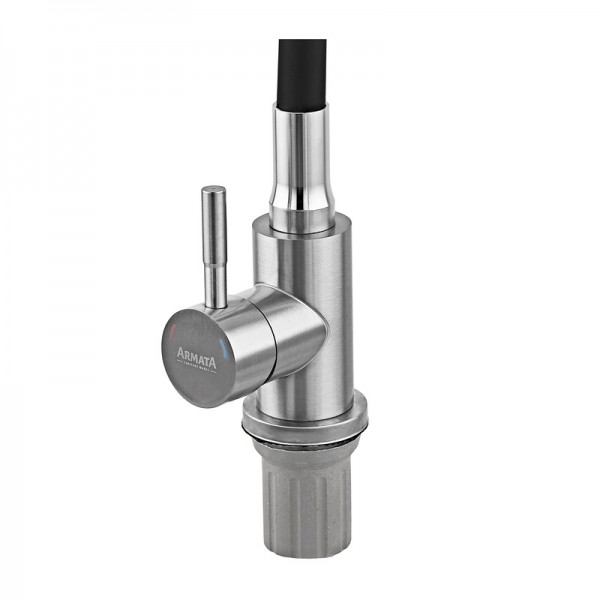 Змішувач для кухні Armata SUS-011 Refl.Black з силік. виливом з нерж. сталі (вил. чорний) (CH6480)