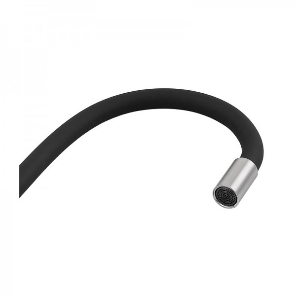 Змішувач для кухні Armata SUS-011 Refl.Black з силік. виливом з нерж. сталі (вил. чорний) (CH6480)