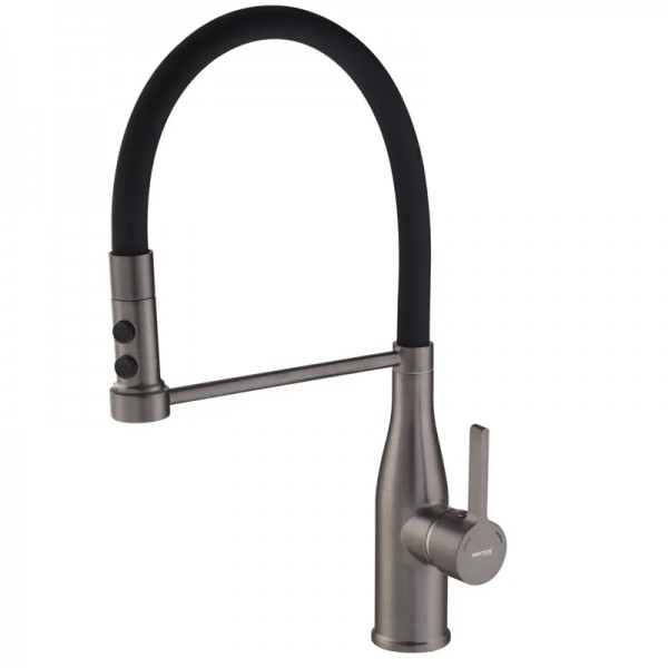 Смеситель для кухни с гибким изливом Mixxus Premium Summer 017 графит MI6962