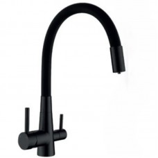 Змішувач для кухні з гнучким виливом та підключенням до фільтру Mixxus SUS-021 чорний MI6214