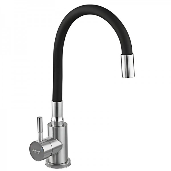 Змішувач для кухні Armata SUS-011 Refl.Black з силік. виливом з нерж. сталі (вил. чорний) (CH6480)