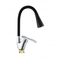 Смеситель для кухни с силиконовым изливом Champion YUB 011-279 (Nut) Refl.Black (MI6424)