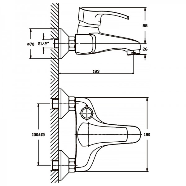 Змішувач для ванни Haiba Focus 009 матовий HB0125