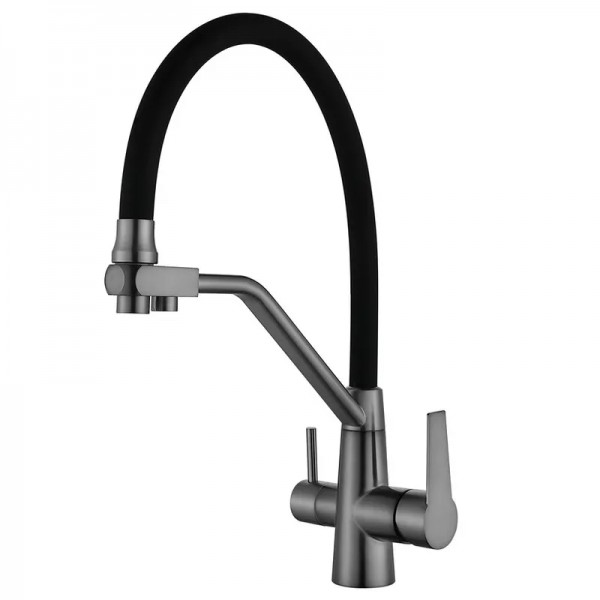 Змішувач для кухні з гнучким виливом Mixxus FUL-021 графіт MI6115