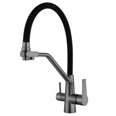 Кухонный смеситель Mixxus FUL-021 Graphite Refl.Black (нерж. сталь) (MI6115)