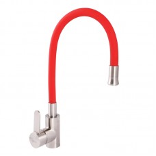 Смеситель для кухни с гибким изливом Zerix LR74004-1 красный LL1476