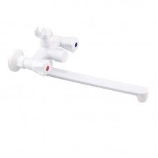 Змішувач для ванни Plamix Omega-140 Euro White (без шланга та лійки) (PM0648)