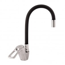 Змішувач для кухні з гнучким виливом Zerix YUB 181 чорний ZX0438