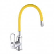 Змішувач для кухні з гнучким виливом Zerix SAR 181 жовтий ZX2670