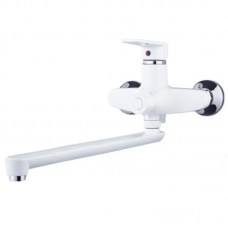 Змішувач для ванни PLAMIX OSCAR-006 EURO SET WHITE (зі шлангом, лійкою та кронштейном) (MX1895)