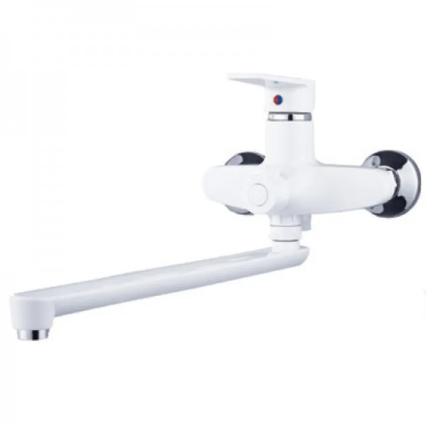 Смеситель для ванны PLAMIX OSCAR-006 EURO SET WHITE (со шлангом, лейкой и кронштейном) (MX1895)