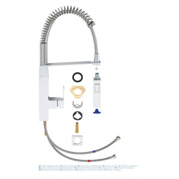 Змішувач для кухні з гнучким виливом Grohe Eurocube 31395000
