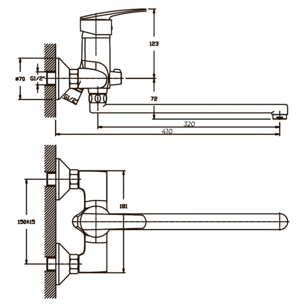 Змішувач для ванни Haiba Agat 006 HB0006