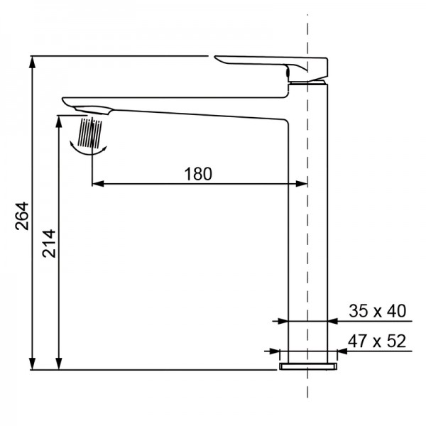 Смеситель для умывальника высокий Koer KB-11028-05 KR5294