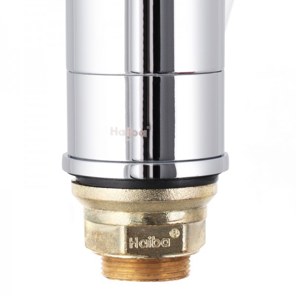 Змішувач для умивальника Haiba Magic 555 (15 см) з червоною ручкою (HB0673)