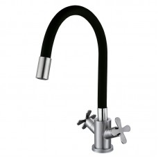 Змішувач для кухні з гнучким виливом Zerix GTA-011 чорний ZX4837