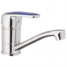 Смеситель для умывальника Haiba Magic 555 (15 см) с синей ручкой (HB0672)