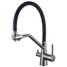 Смеситель для кухни Mixxus Premium SENNA 021 GRAPHITE с выходом для питьевой воды (MI6827)