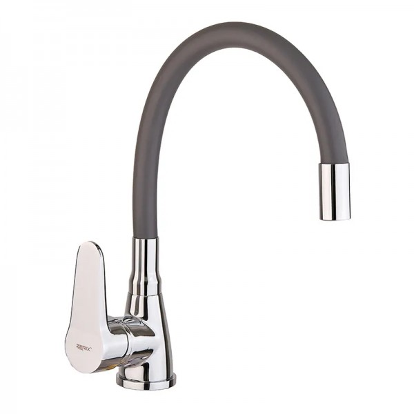 Змішувач для кухні з гнучким виливом Zerix SOP7 146 сірий ZX4652