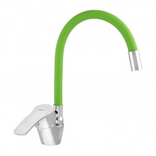 Змішувач для кухні з гнучким виливом Zerix YUB 279 зелений ZX0444
