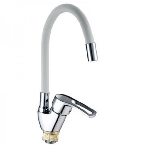 Змішувач для кухні з гнучким виливом Mixxus YUB4-181 білий MI6482