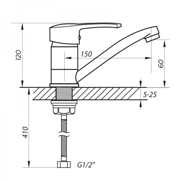 Смеситель для умывальника Zerix PED-B 270 (ZX0068)