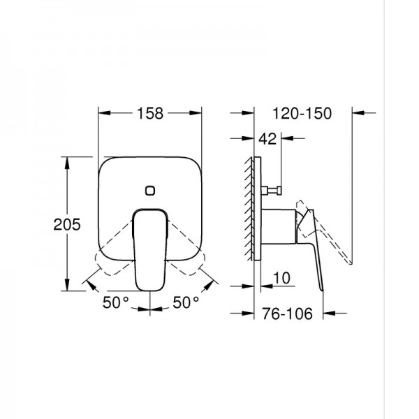 Однорычажный смеситель Grohe Cubeo с переключателем на 2 положения (1017780000)