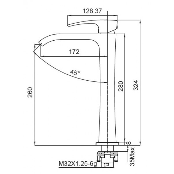 Смеситель для умывальника Koer KB-13007-04 высокий (цвет хром+белый) (KR5153)