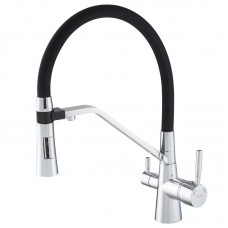 Змішувач для кухні з гнучким виливом Mixxus Premium Magnet 021 чорний MI6973