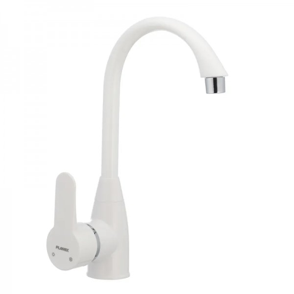 Смеситель для кухни Plamix Mario-011 белый PM0015